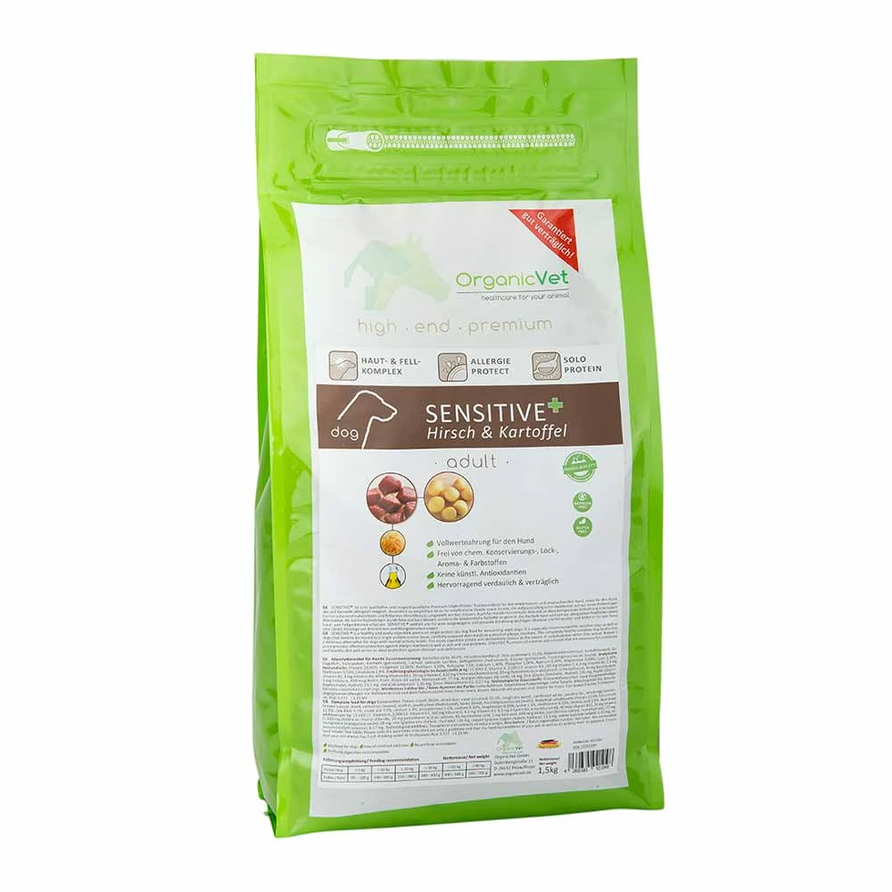 OrganicVet Sensitive Hirsch Trockenfutter Für Hunde 3 OrganicVet Sensitive Hirsch Trockenfutter Für Hunde