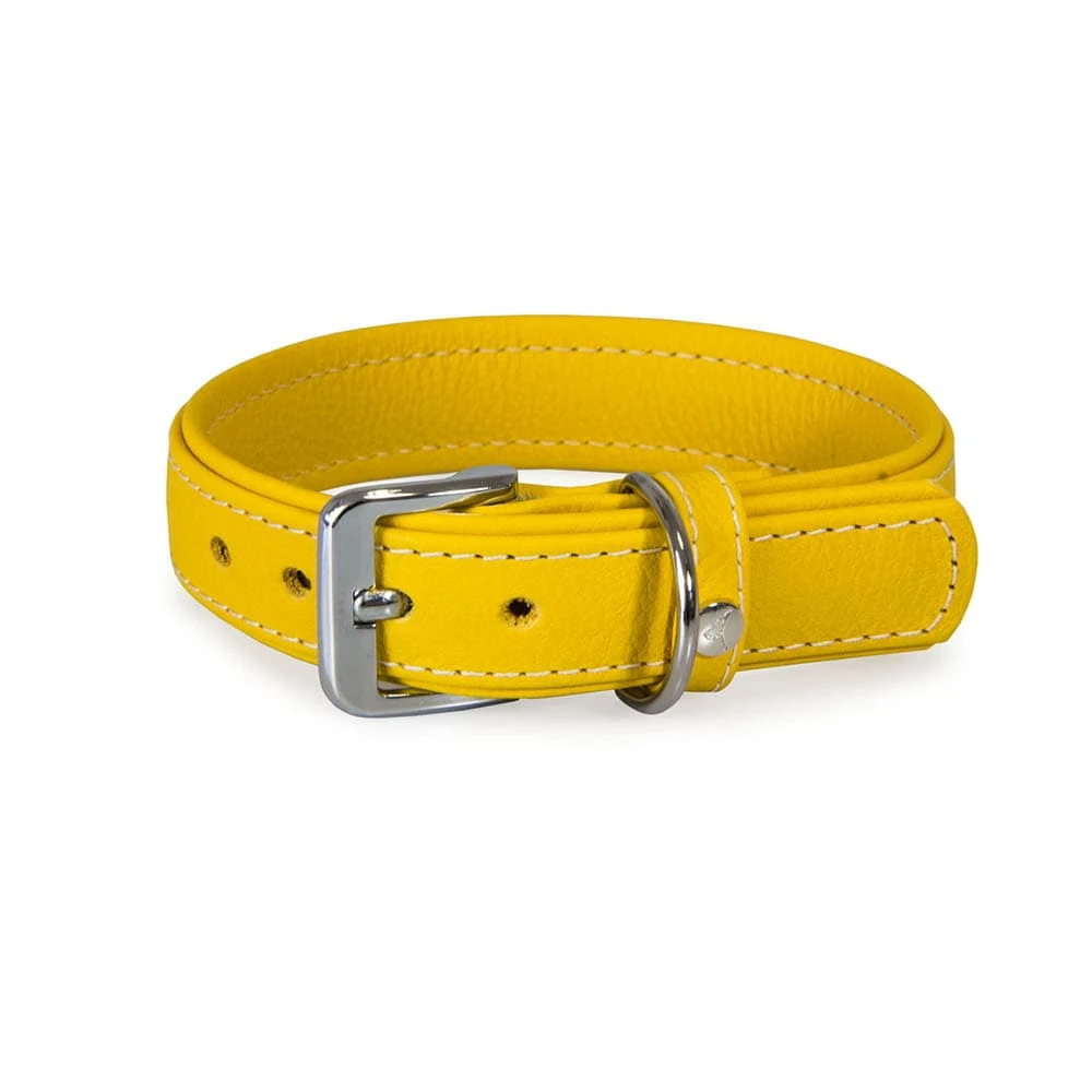 Das Lederband Barcelona Halsband Vibrant-Yellow 3 Das Lederband Barcelona Halsband Vibrant-Yellow