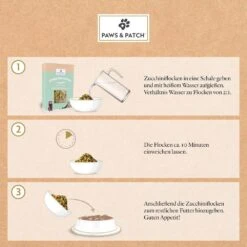 PAWS & PATCH Zucchiniflocken Für Hunde -Günstiges Wuff Pflege Geschäft 0058889 paws patch zucchiniflocken fur hunde