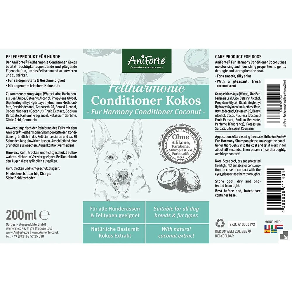 AniForte Fellharmonie Conditioner Kokos 8 AniForte Fellharmonie Conditioner Kokos – Bild 6